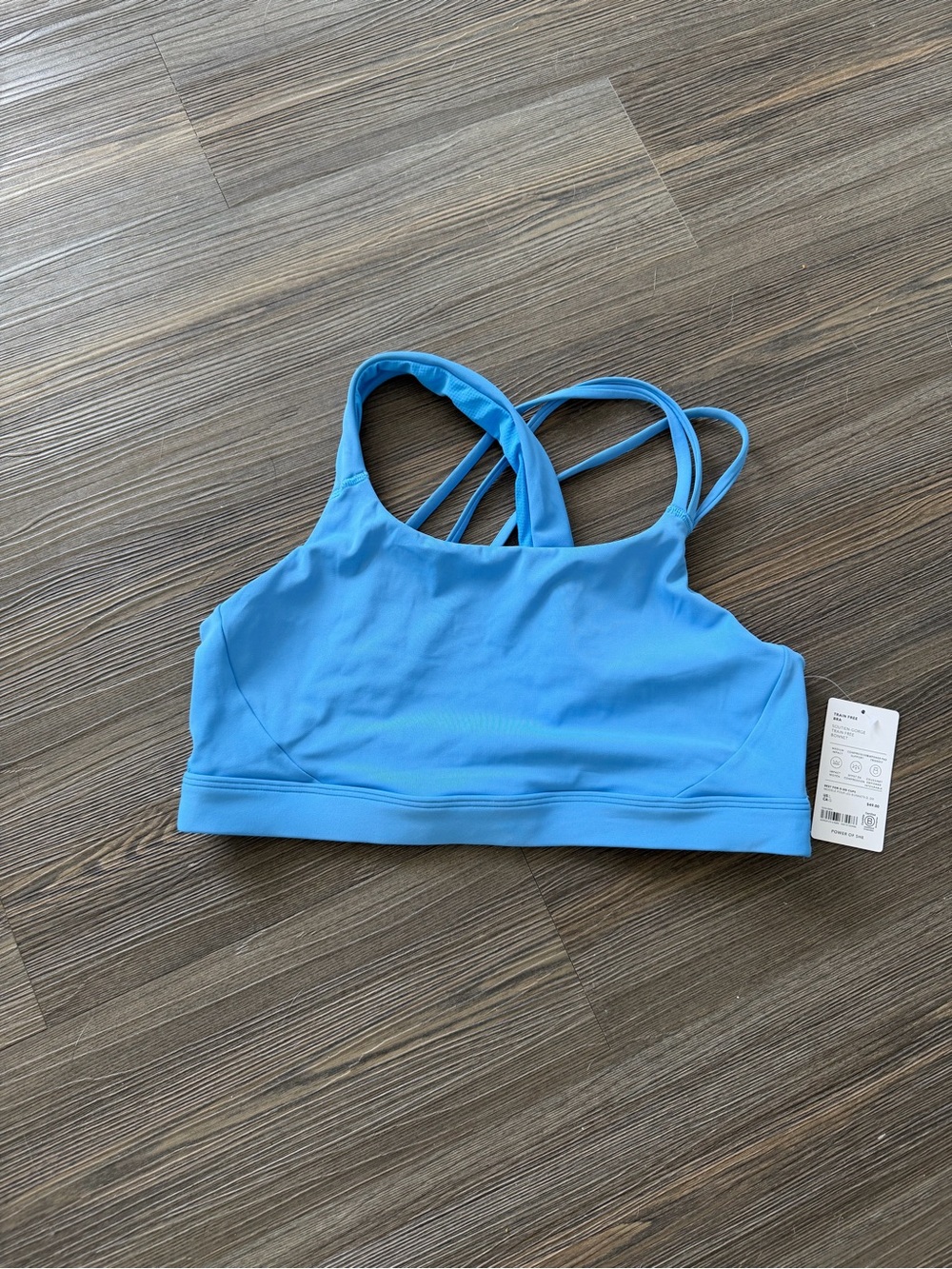 Blue Strappy Sports Bra